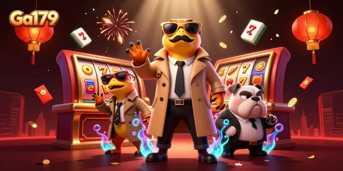 Engage with Ga179 at VIP lounges in this vibrant casino illustration featuring dynamic casino elements.