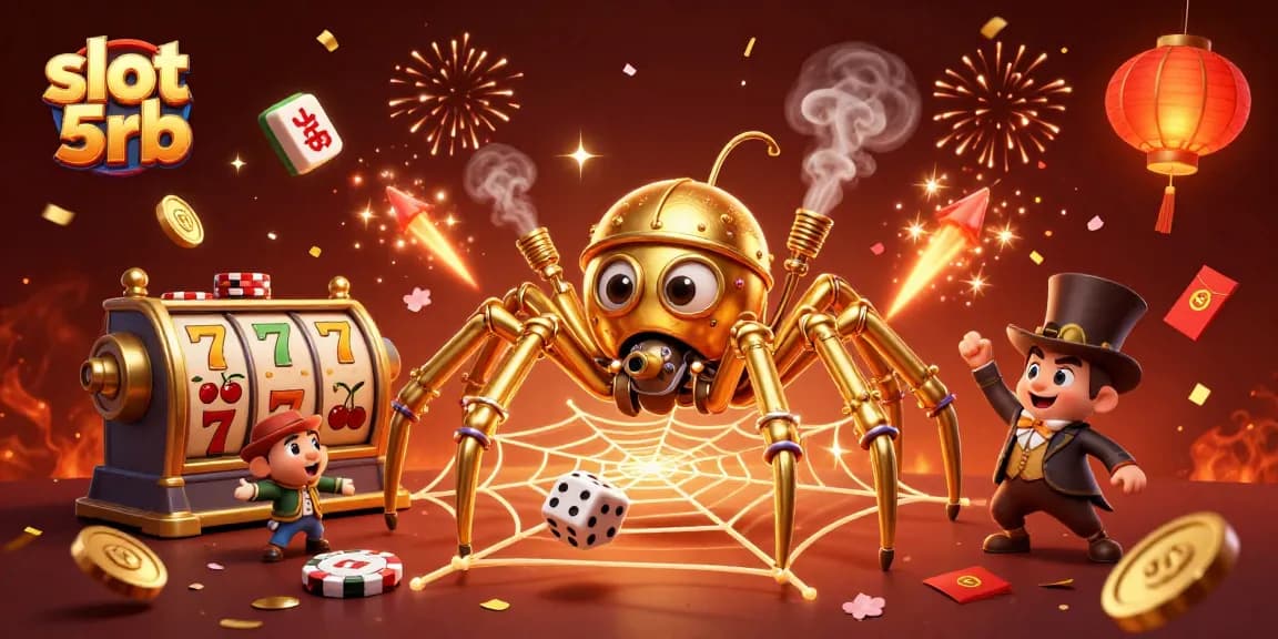 Winning at slot 5rb, showcasing dynamic 3D elements and visuals in a vibrant casino atmosphere.