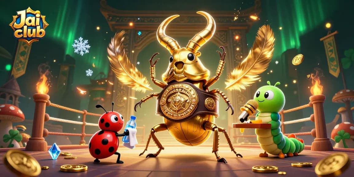 Engage with the Jai club gaming experience featuring colorful casino elements and characters in an energetic setting.