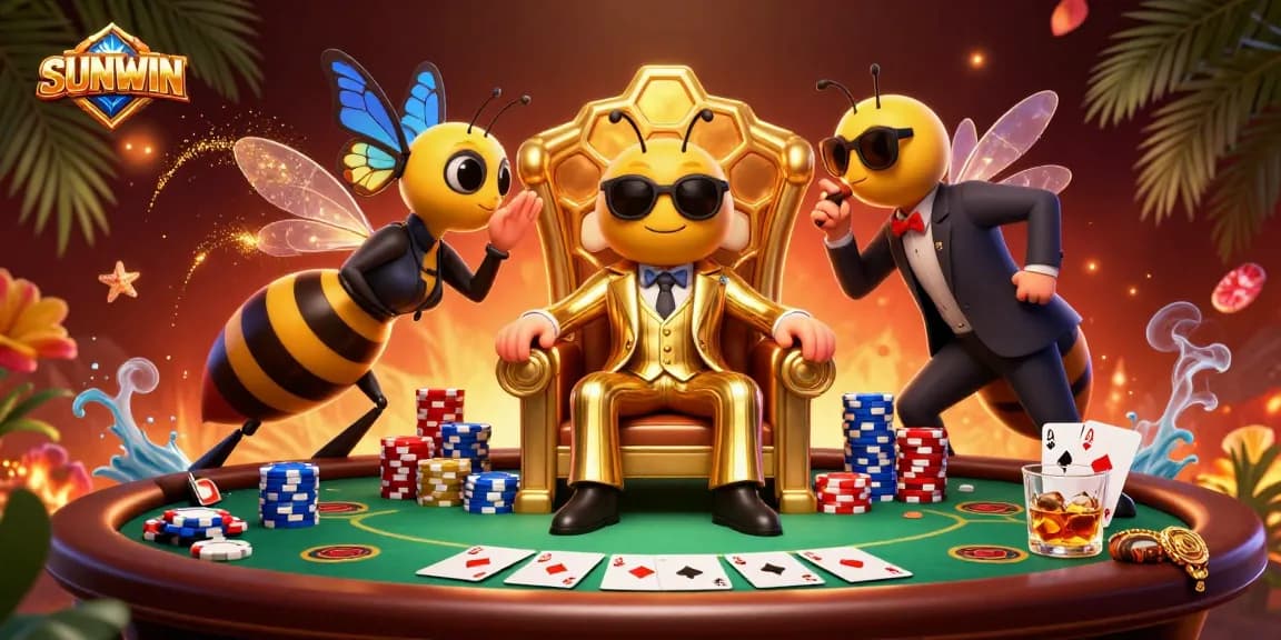 SUNWIN captivates with engaging gameplay at a colorful poker table led by a charming mob boss.