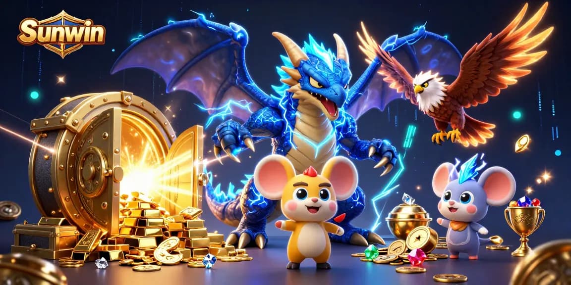 Win big at Sunwin with exciting casino games featuring a thrilling thunder dragon and treasures!