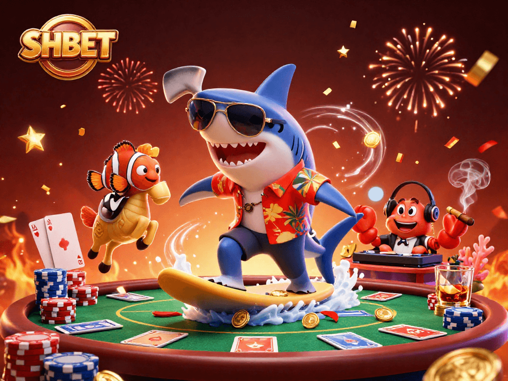 Experience thrilling casino adventures with SHBET's vibrant ocean-themed illustration of winning gameplay.
