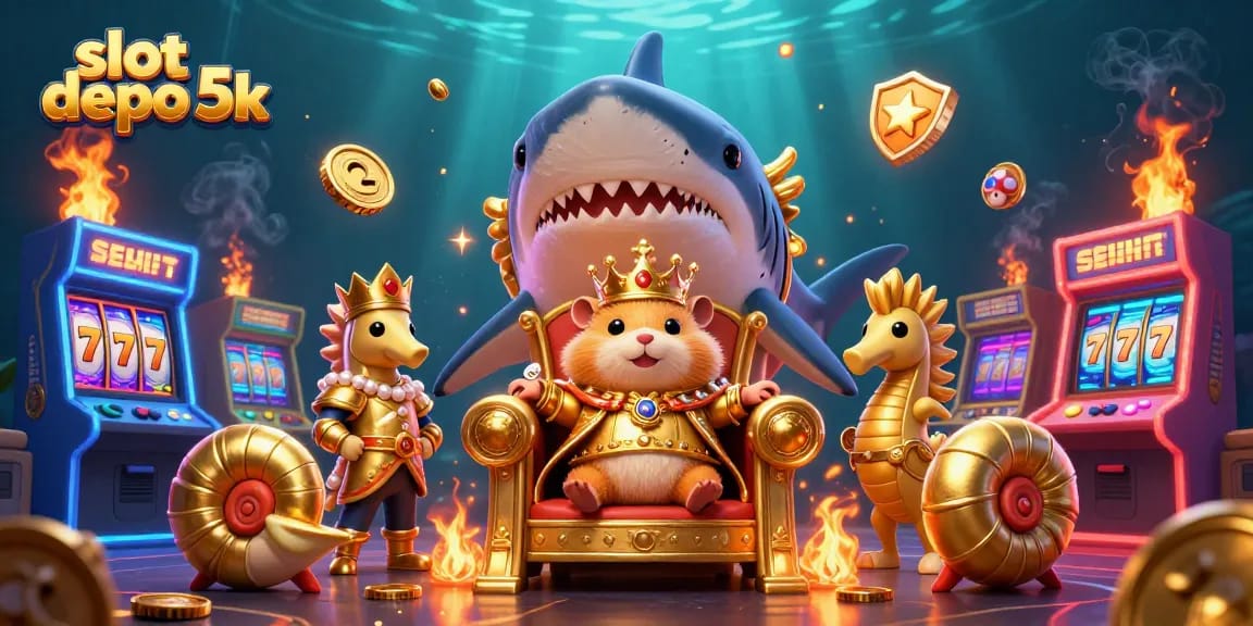 Win big with the vibrant slot depo 5k scene featuring a golden hamster king and exciting casino elements.