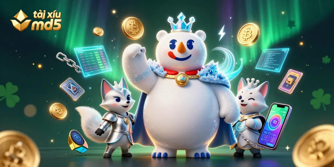 Engage with the exhilarating action at tài xỉu md5 in this vibrant casino scene, featuring unique characters and thrilling game elements.