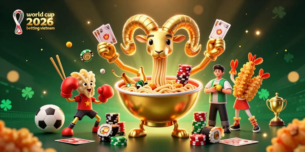 Experience world cup 2026 betting vietnam with a vibrant 3D casino-themed illustration.