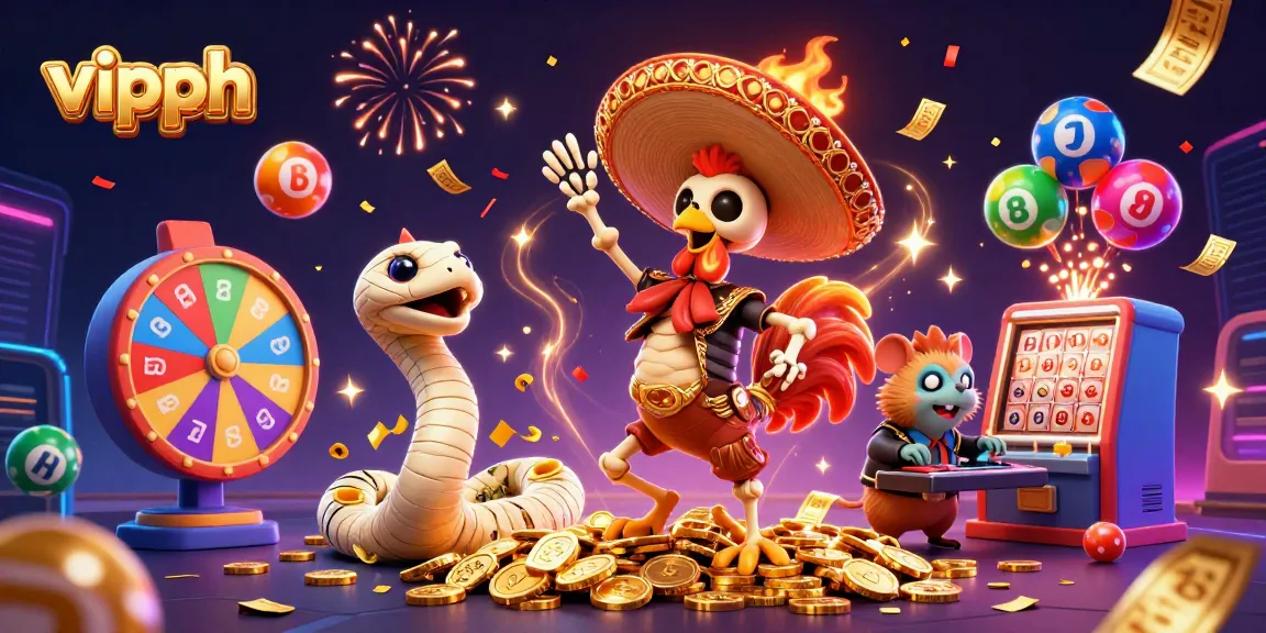 Experience exciting gameplay and winnings at vipph with dynamic lottery elements and vibrant characters.
