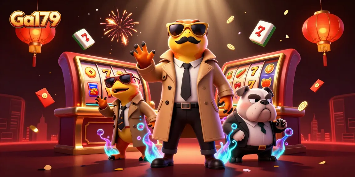 Engage with Ga179 at VIP lounges in this vibrant casino illustration featuring dynamic casino elements.