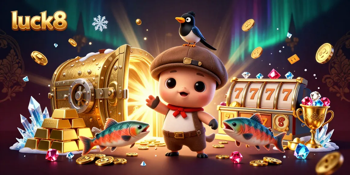 Experience luck8's thrilling gaming ambiance featuring engaging characters and vibrant casino elements.