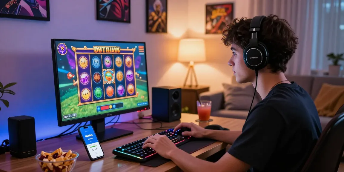 Engaging gaming setup showing deposit tanpa minimal process in a cozy living room.