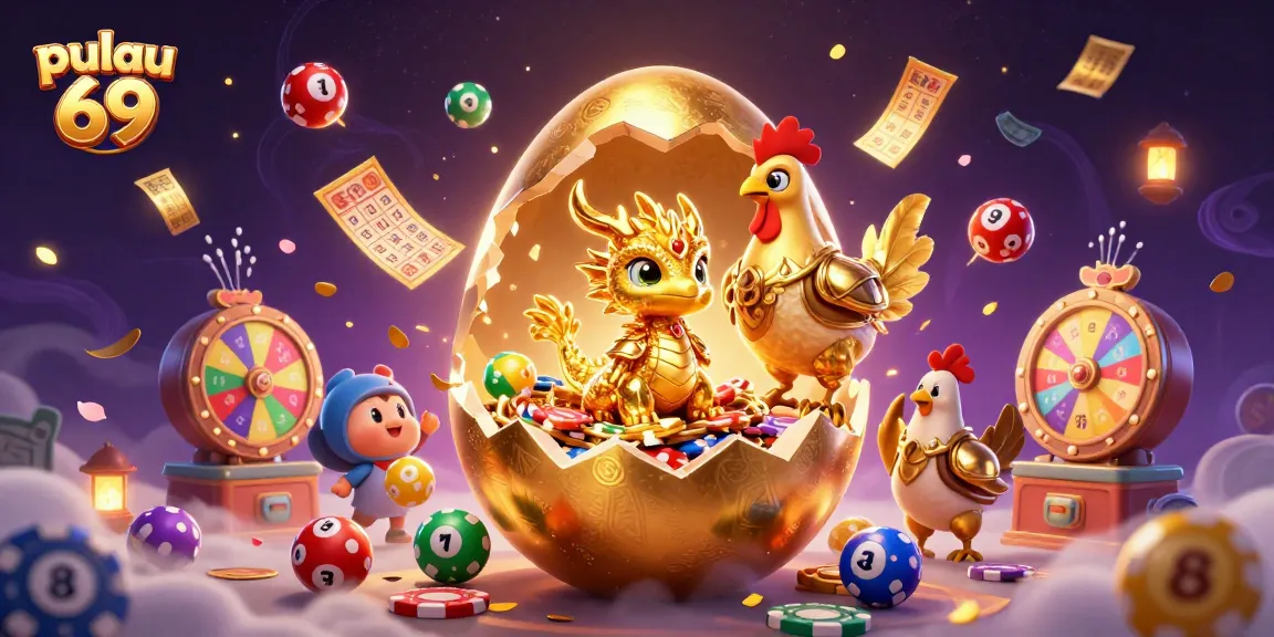 Experience excitement at pulau 69 with a golden dragon and vibrant game elements.