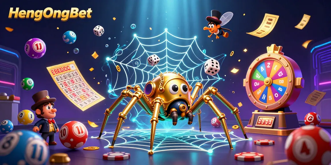 Engage in thrilling games at HengOngBet with exciting visuals of spinning lottery balls and vibrant prizes.