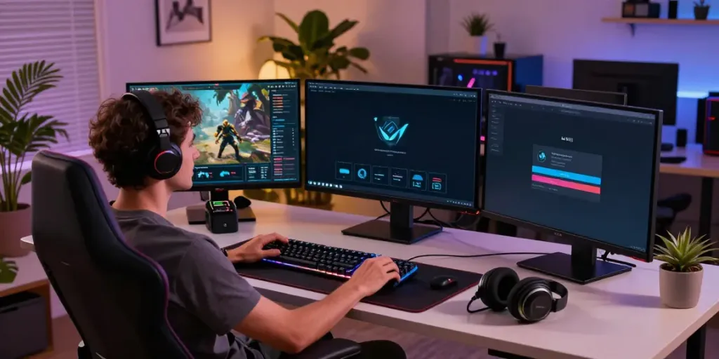 Experience the luxury111 login in a stylish home office gaming setup.