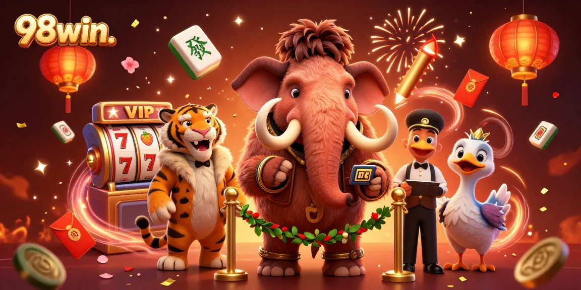 Watch the 98win. casino featuring a woolly mammoth bouncer, dynamic games, and VIP action.