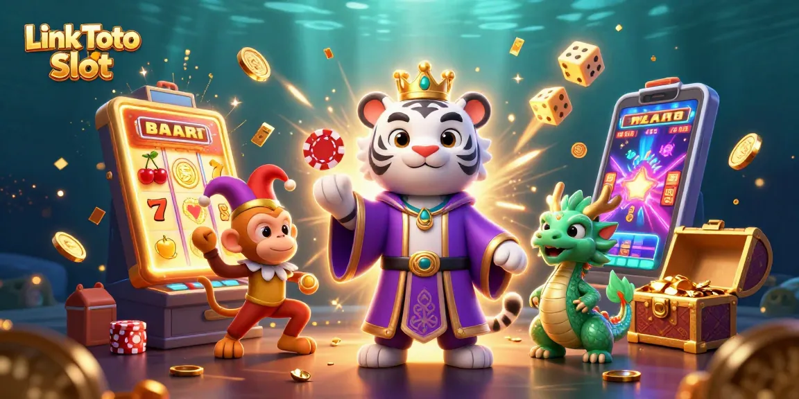 Engage with exciting Link Toto Slot action featuring a vibrant, colorful illustration of jackpots and gaming elements.