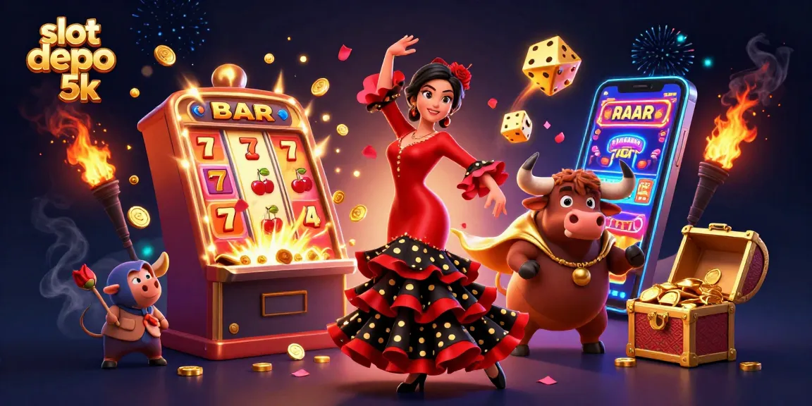 Engage with slot depo 5k in this vibrant 3D casino scene featuring a dynamic flamenco dancer.