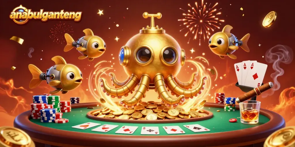 Gambarkan anabulganteng bermain poker di lautan koin emas untuk mendapatkan kemenangan besar.