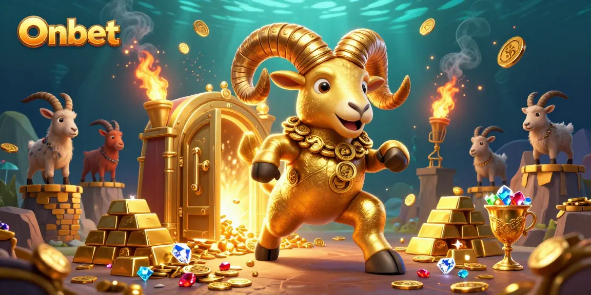 Engage with Onbet's thrilling casino adventure featuring golden ram and treasure vaults.