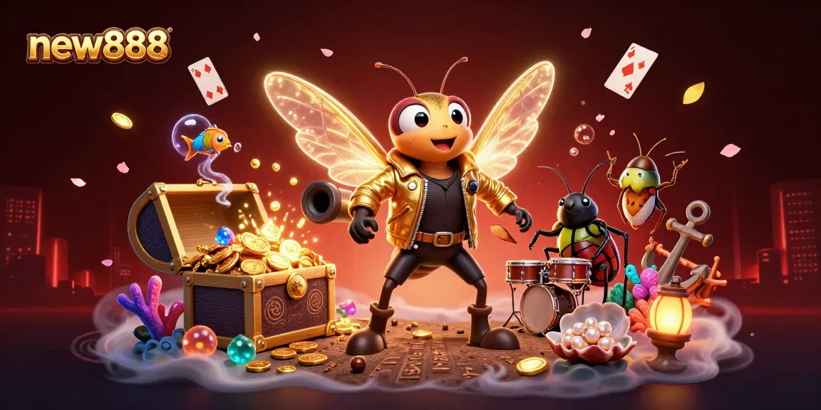 Experience new888 thrills with a vibrant casino scene showcasing dynamic characters and stunning game elements.