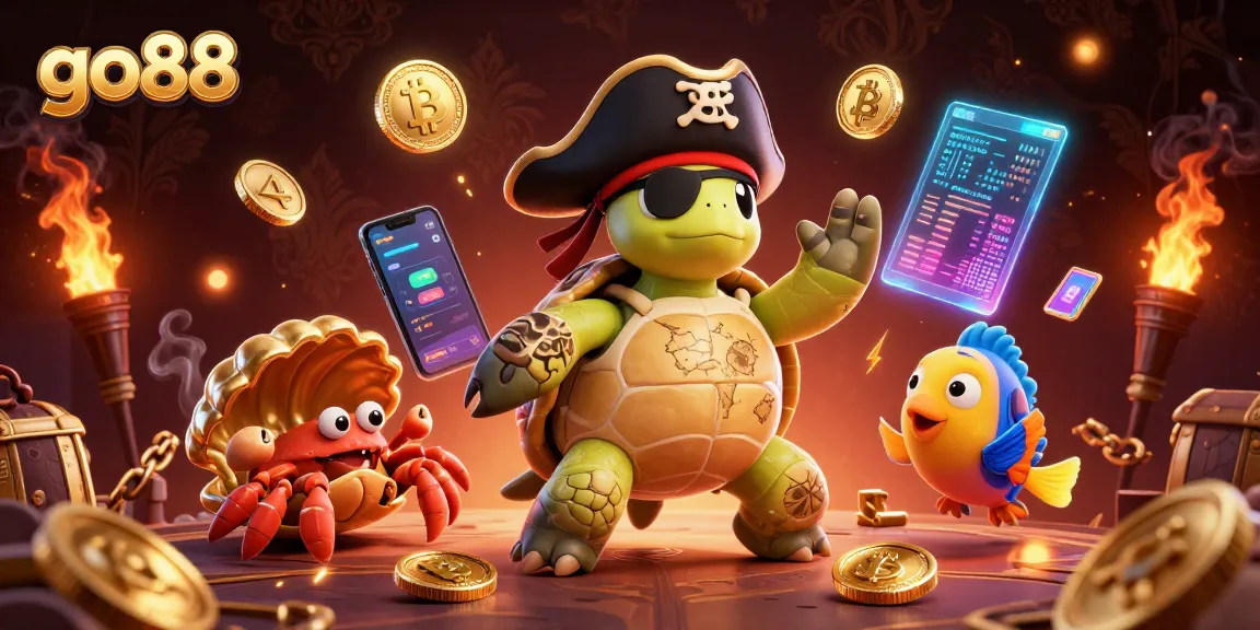 Experience thrilling gameplay at go88 with a vibrant casino scene featuring characters and crypto elements.