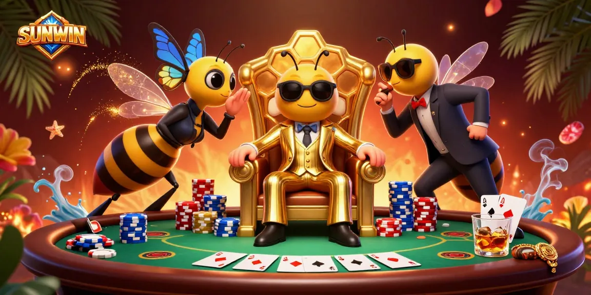 SUNWIN captivates with engaging gameplay at a colorful poker table led by a charming mob boss.