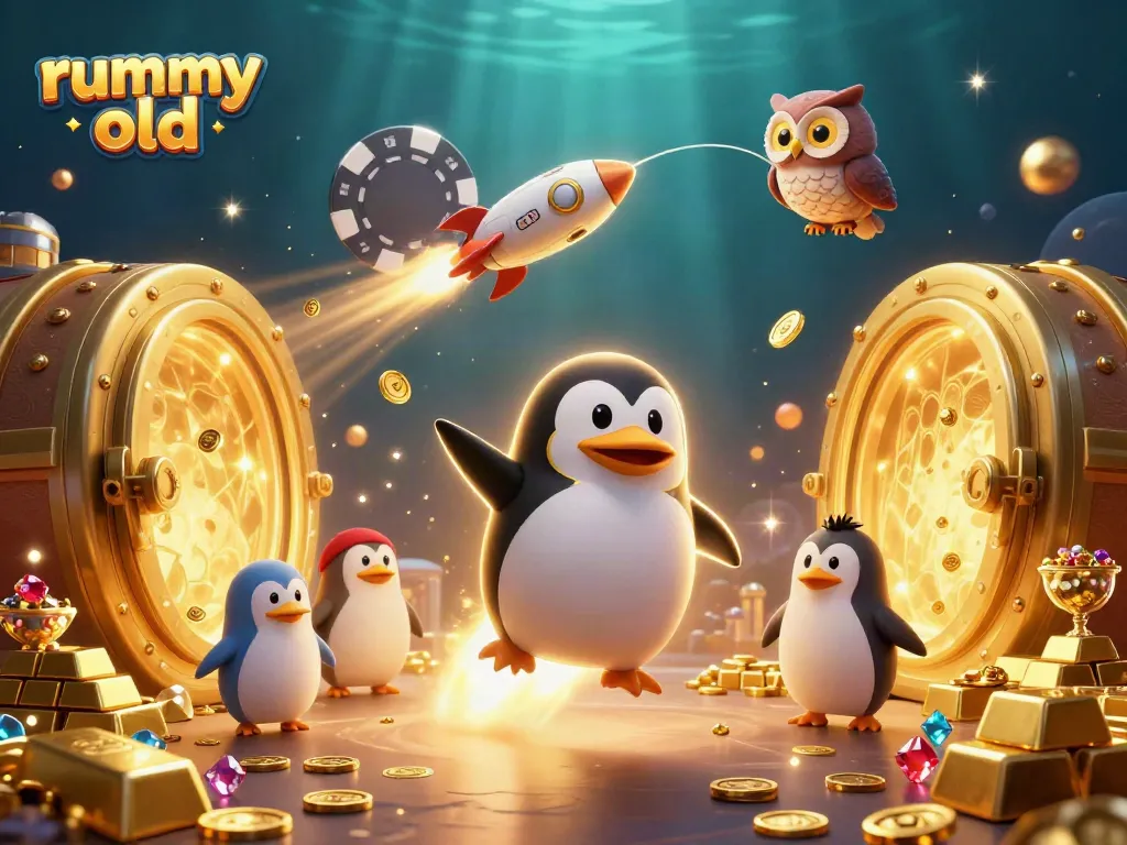 Engage with the vibrant rummy old universe featuring playful characters and lively treasure.