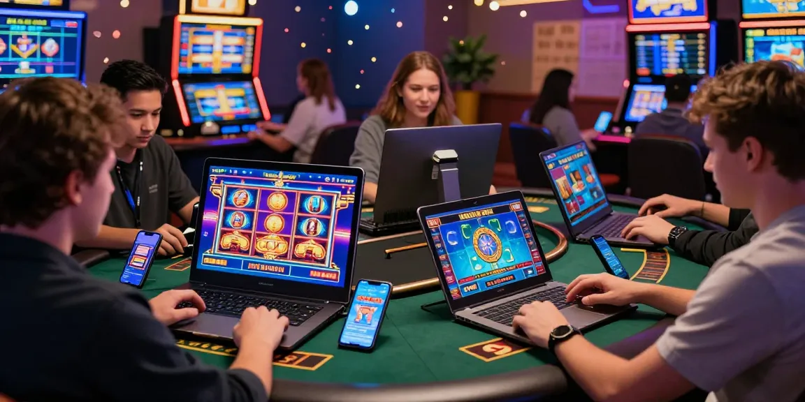 LUCK8 online gaming scene with players engaged in virtual casino excitement, showcasing colorful game interfaces and interactive features.