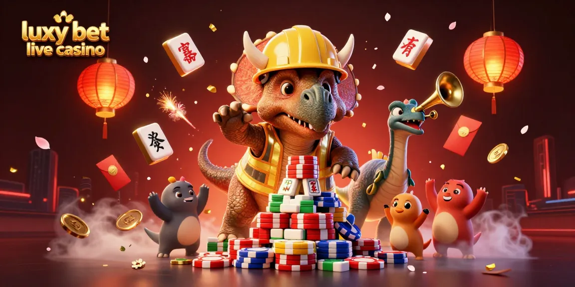 Experience the thrill of luxy bet live casino with our dynamic 3D illustration featuring festive gameplay elements.