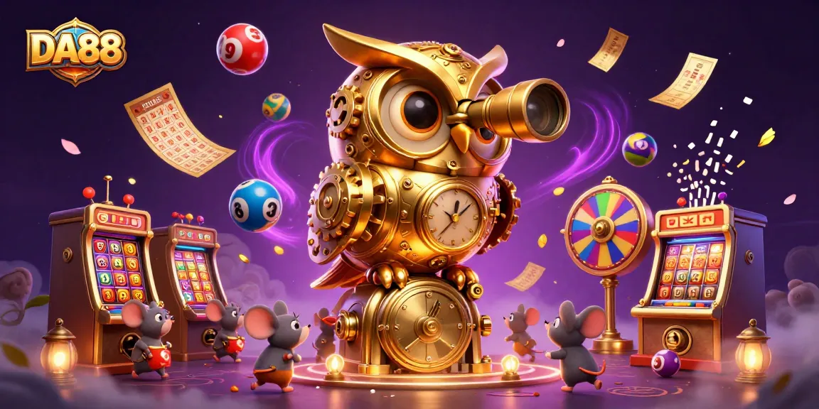Engage with DA88 at a bustling casino scene filled with excitement and vibrant elements.