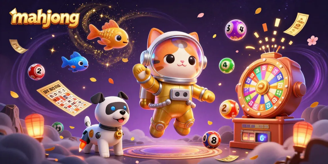 Engage with mahjong excitement through a vibrant cosmic scene with dynamic game elements.