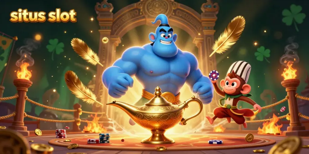 Menangkan permainan situs slot dengan keajaiban lampu genie dan koin emas yang berkilau.