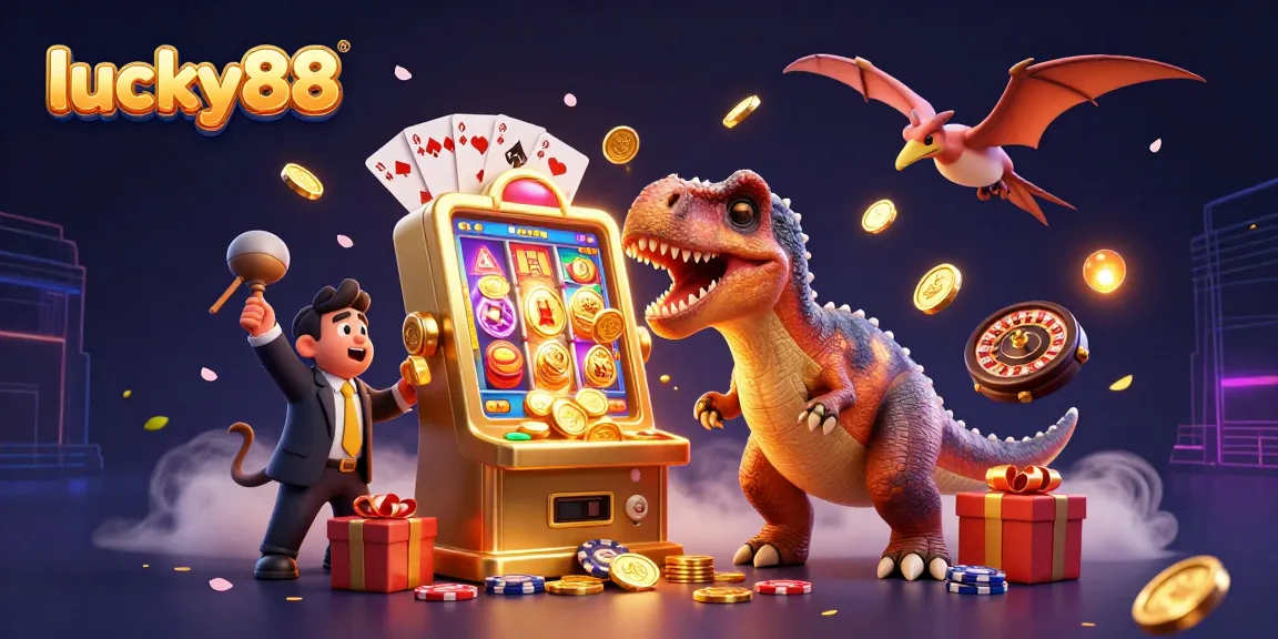 Experience lucky88's thrilling jackpots as cartoon dinosaurs bring the casino to life!