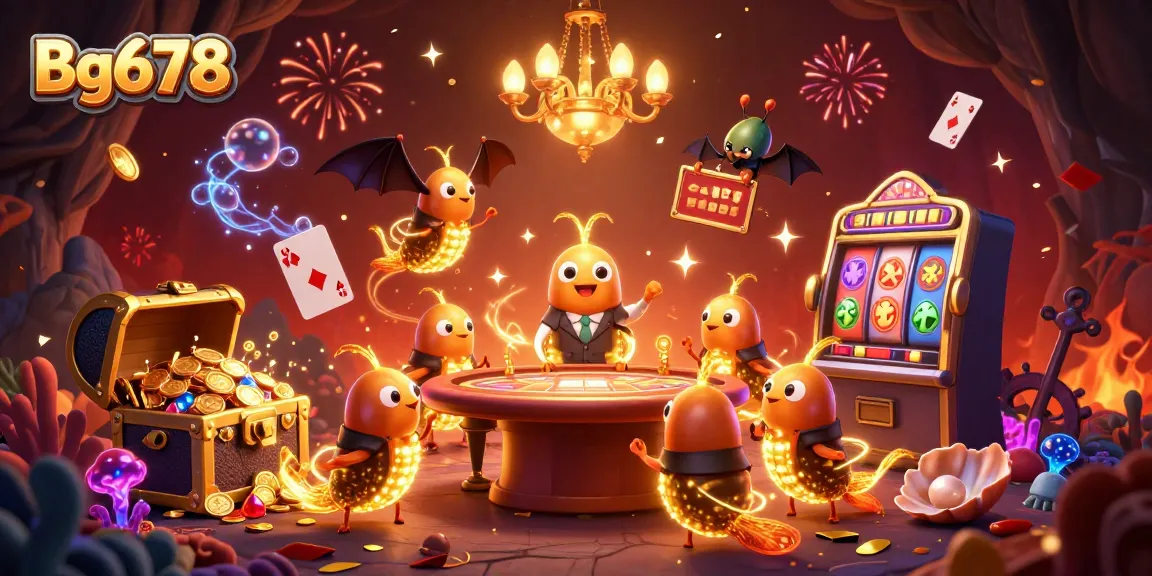 Play thrilling games at Bg678 casino with vibrant glowworms and sparkling treasures!