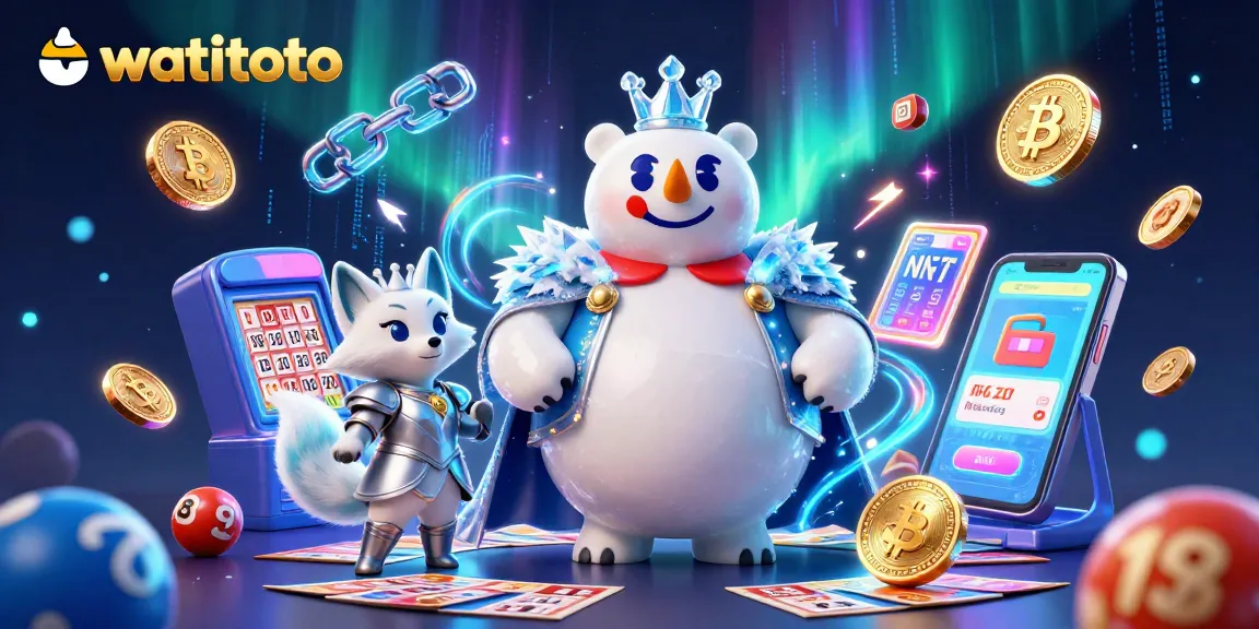 Action-packed illustration depicting watitoto's vibrant lottery scene with interactive game elements.