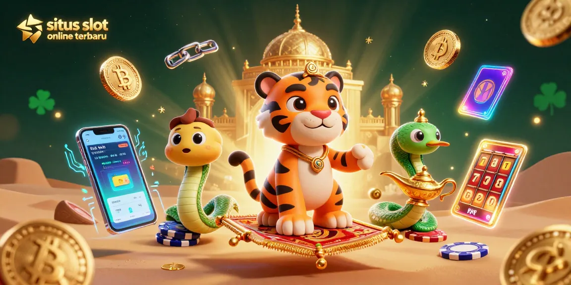 Engage with situs slot online terbaru through vibrant 3D illustration showcasing a magical casino adventure.