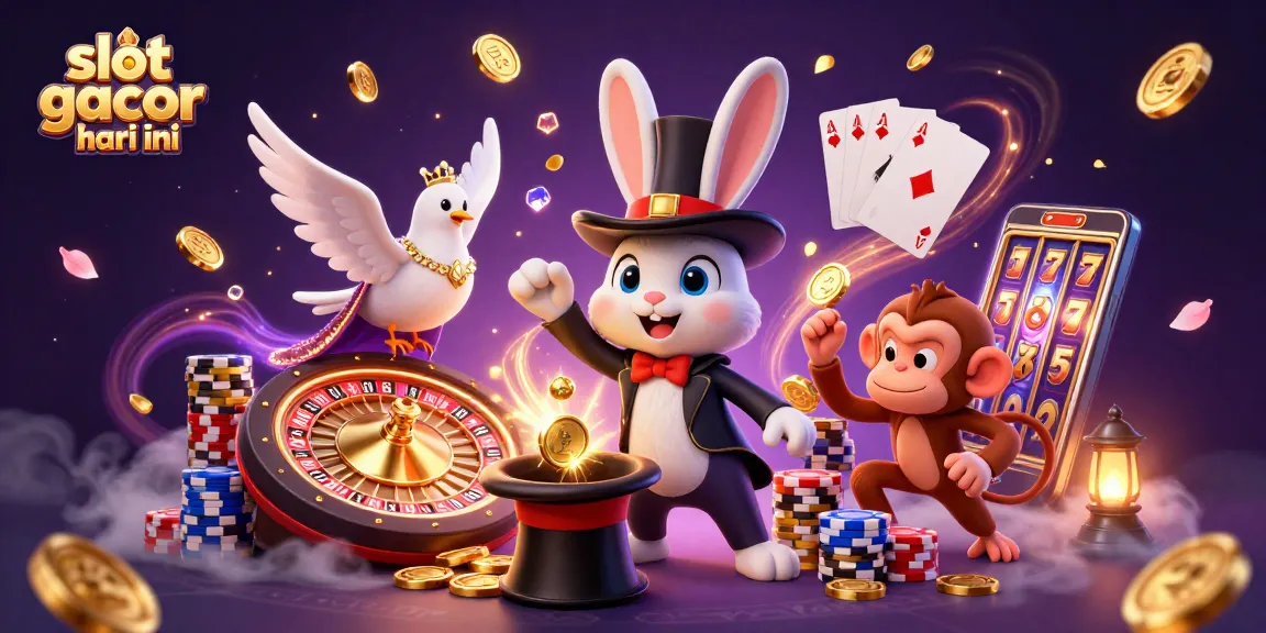 Join the excitement of slot gacor hari ini with a playful rabbit magician and dazzling casino elements.