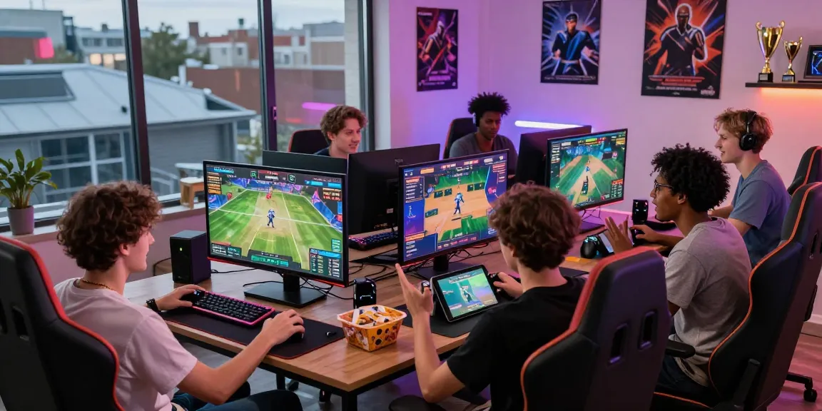Friends enjoying an exciting gaming night on lotus365 platform with interactive setups.