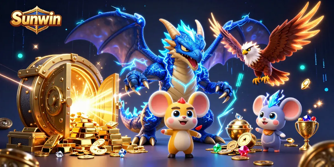 Win big at Sunwin with exciting casino games featuring a thrilling thunder dragon and treasures!
