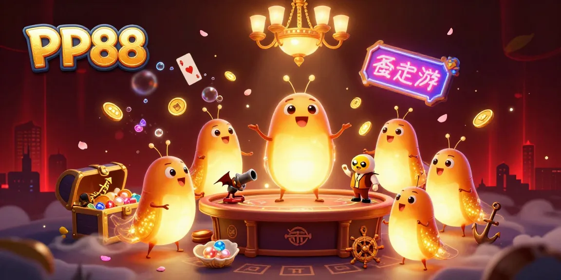 Experience the thrill of PP88 with lively glowworms lighting up an underwater-themed casino scene.