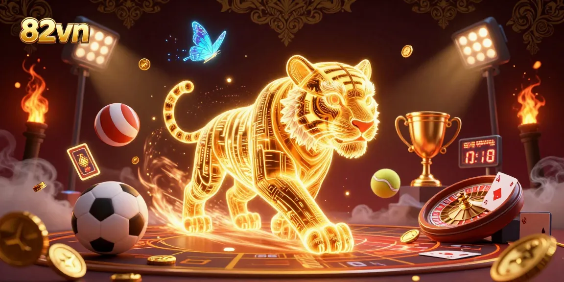 Bet on winning strategies at 82vn with vibrant casino action and golden gaming elements.