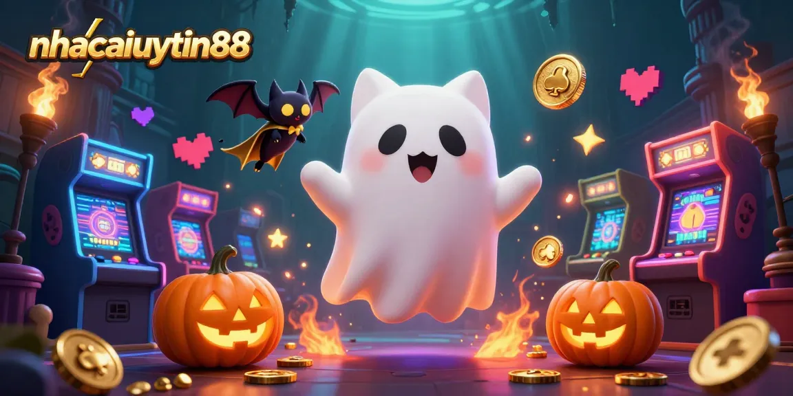 Catch the excitement at nhacaiuytin88 with a lively 3D ghost cat in a vibrant casino adventure.
