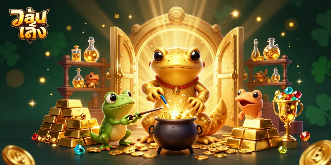 Experience แทงบอลเต็ง with excitement as a golden salamander alchemist creates riches in a magical scene.