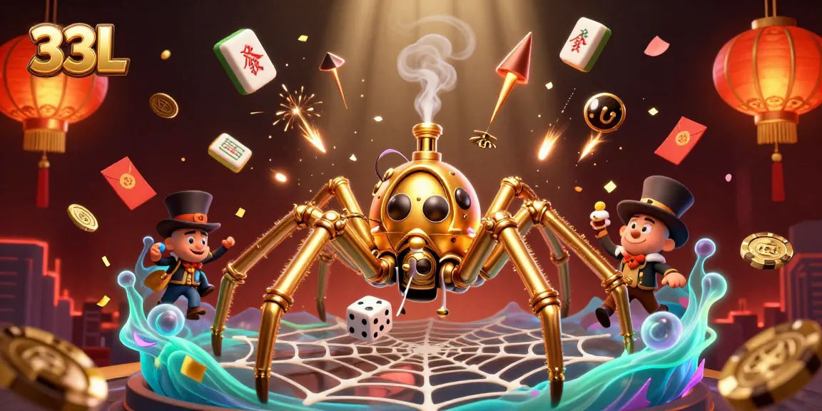 Experience the thrilling gameplay at 33L, where golden webs and captivating casino elements come alive.