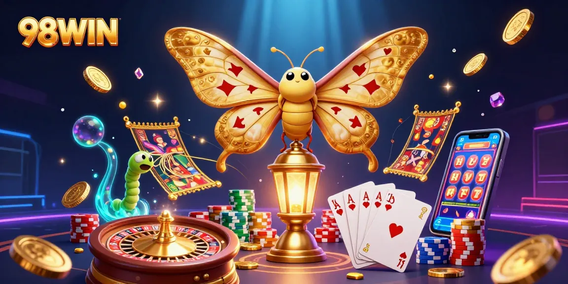 Experience thrilling gameplay with 98WIN's vibrant casino scene featuring enchanting characters.