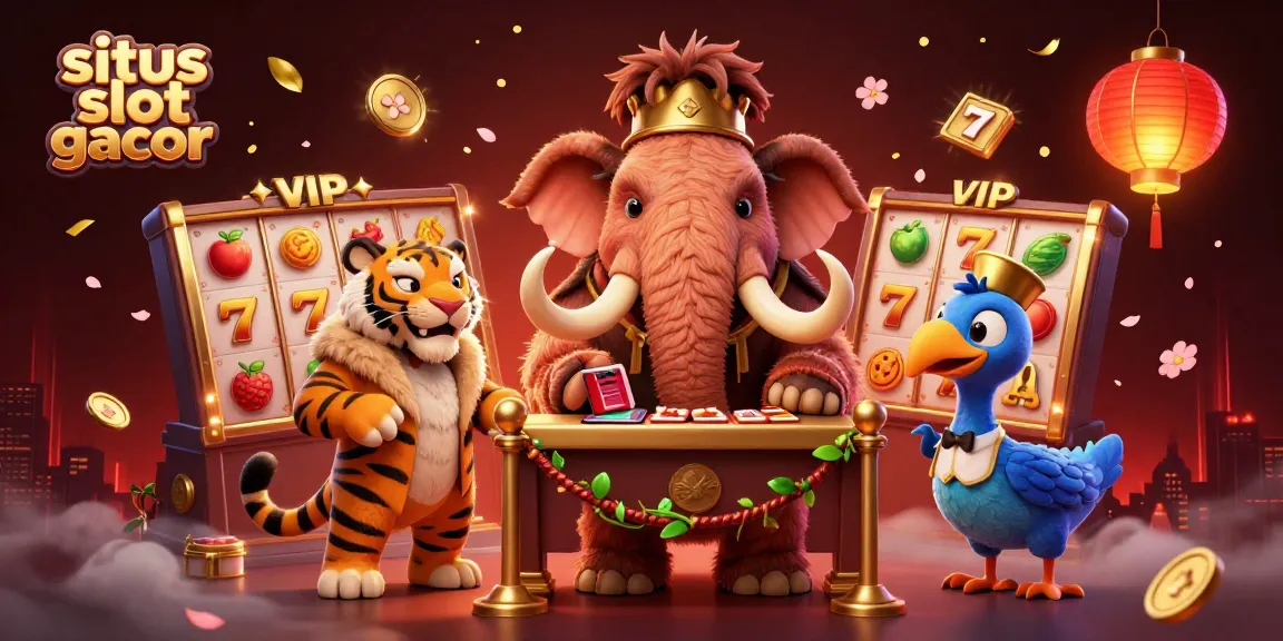 Sparking excitement with situs slot gacor, 3D cartoon characters celebrating while surrounded by slot reels and winning symbols.