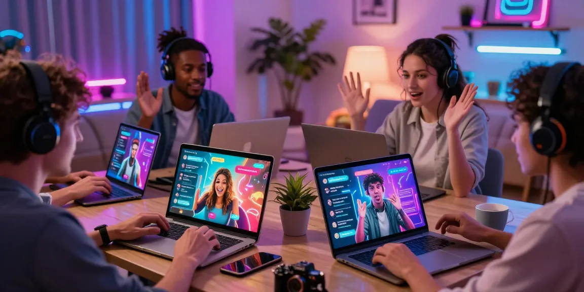 Engaged users enjoying nsfw ai chat with animated characters in a lively digital atmosphere.