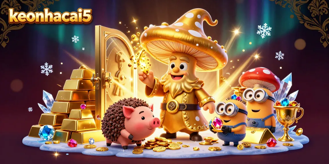 Engage with keonhacai5's dynamic online casino experience featuring vibrant wizard themes and treasure elements.