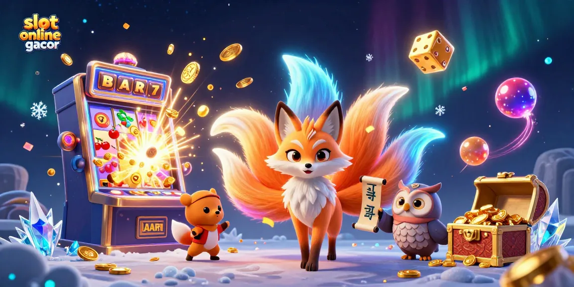 Mainkan slot online gacor dengan karakter menarik dan jackpot berlimpah dalam ilustrasi kasino yang menakjubkan.