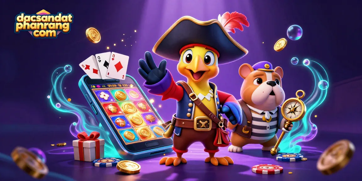 Spin and win with dacsandatphanrang com in a vibrant 3D casino scene featuring a colorful slot game.