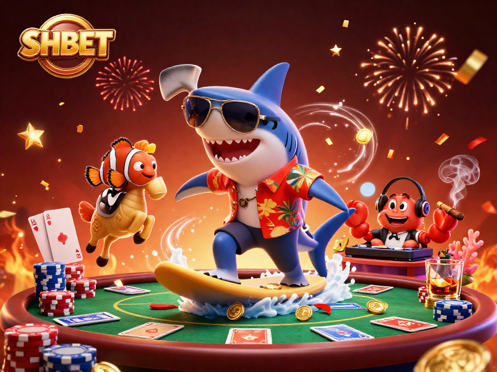 Experience thrilling casino adventures with SHBET's vibrant ocean-themed illustration of winning gameplay.
