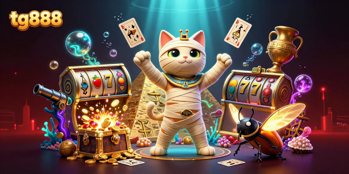Experience thrilling gaming at tg888 with the Egyptian mummy cat and treasures galore!